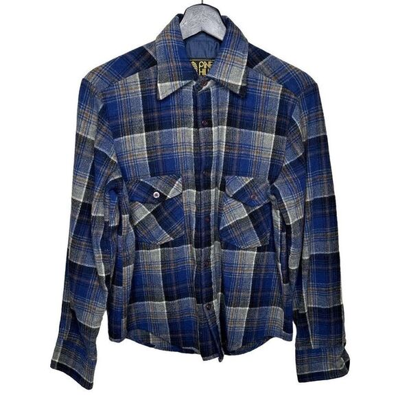Vintage Pine Hill Plaid Wool Button Down Shirt Small - Picture 1 of 3